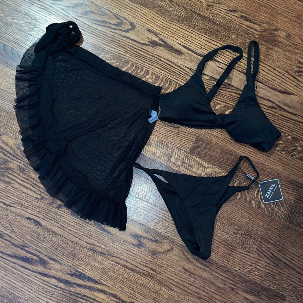 Zaful black bikini and skirt combo